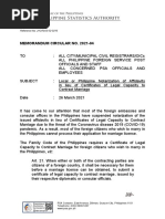 MC NO. 2021-04 Local or Philippine Notarization of Affidavits in Lieu of Certificates of Legal Capacity To Contract Marriages