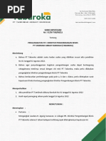 01 SK TAB 08 2022 Pengangkatan Pejabat PLT Direktur Pengembangan Bisnis