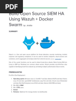 Build Open Source SIEM HA Using Wazuh Docker