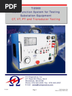 CT, VT, PT and Transducer Testing: T/2000 Multi-Function System For Testing Substation Equipment