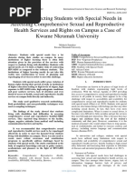 Barriers Affecting Students With Special Needs in Accessing Comprehensive Sexual and Reproductive Health Services and Rights On Campus A Case of Kwame Nkrumah University