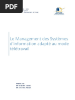 Le Management Des Systèmes D'information Adapté Au Mode Télétravail