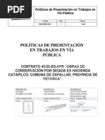 Políticas de Presentación en Trabajos en Vía Pública