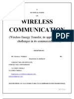 Wireless Communication: (Wireless Energy Transfer, Its Application and Challenges in Its Commercialization)