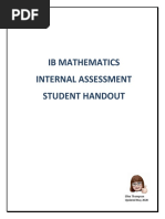 Ib Mathematics Internal Assessment Student Handout: Ellen Thompson Updated May 2020