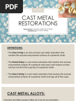 Cast Metal Restorations 2021