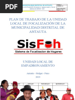 PLAN DE TRABAJO DE LA UNIDAD LOCAL DE FOCALIZACION DE LA MUNICIPLAIDAD DISTRITAL DE ANTAUTA 2023 Oficial