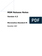 MSM-Release Notes v.4.3. (Micronetics) 1997