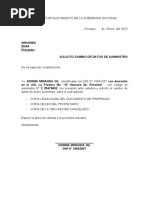 Modelo de Solicitud para Realziar Cambio de Datos Del Suministro Ensa - Epsel 33 Señito