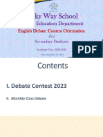 Debate Contest Orientation 2023