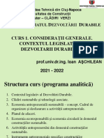 CURS 1 - Antreprenoriatul Dezvoltarii Durabile - Consideratii Generale - Ioan ASCHILEAN - 2021-2022