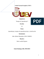 Aprendizaje y Terapias de Aprendizaje Tipos y Clasificación