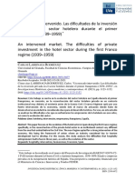 Un Mercado Intervenido. Las Dificultades de La Inversión Privada en El Sector Hotelero Durante El Primer Franquismo (1939-1959)