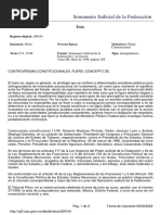 Tesis - 200104 - CONTROVERSIAS CONSTITUCIONALES. FUERO, CONCEPTO DE.