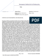 Tesis - 233383 - FUERO DE LOS FUNCIONARIOS. NATURALEZA DEL