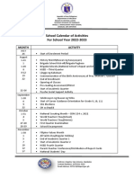 School Calendar of Activities - Angeles National High School 2