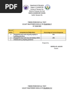 Least Mastered Skills Grade III 2ND Quarter