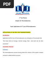 Applications of 1st Law of Thermodynamics