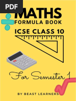 Semester 1 Maths Formula