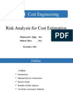 Risk Analysis For Cost Estimation