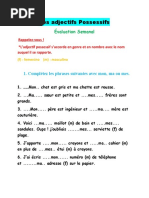 Les Adjectifs Possessifs Évaluation Semanal