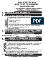 Requisitos Carta Residencia