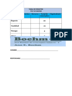 Tabla de Registro Boehm