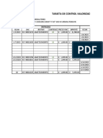 Tarjeta de Control Valorizado de Materiales: Fecha DOC Motivo Cantidad Precio Uni Importe Fecha