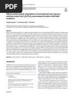 Efficient Photocatalytic Degradation of Metronidazole From Aqueous Solutions Using Co - G-C