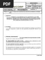 Procedimiento Seguro para El Control Del Transporte Del Explosivo de Sup. A Interior Mina