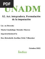 Unadm: S2. Act. Integradora. Formulación de La Imputación