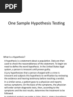 Chapter 9 One Sample Hypothesis Testing