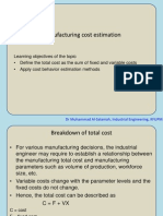 Manufacturing Cost Estimation