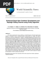 Enhanced Equal Gain Combiner Development Over Rayleigh Fading Channel Using Firefly Algorithm