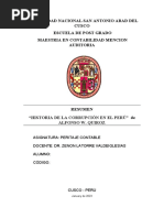 Resumen Historia de La Corrupcion en El Peru - Alfonso W. Quiroz