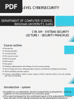 Cyb 309 - Systems Security - Lecture I