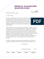 Carta Dirigida Al Alcalde para Solicitar Ayuda