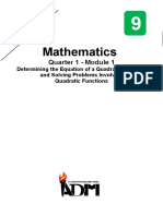 Mathematics9 q1 Week10 Determiningtheequationofaquadraticfunction v3