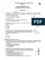 Hoja de Trabajo 12 - Leyes de Newton - Parte 2