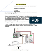 Testing of Earth Leakage Relay