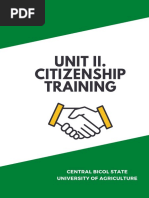 UNIT II. Citizenship Training