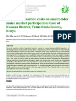 Effect of Transaction Costs On Smallholder