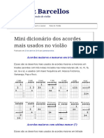 Mini Dicionário Dos Acordes Mais Usados No Violão - Juarez Barcellos