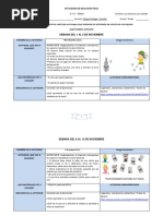 1° y 2° Grado Educación Física Noviembre y Dic. Actividades