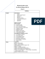 Pre-Board Syllabus Class 10th