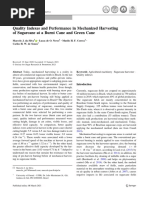 2021 - Quality Indexes and Performance in Mechanized Harvestingof Sugarcane at A Burnt Cane and Green Cane