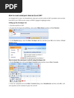 How To Read Serial Port Data in Excel 2007