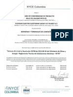 Certificado Retie Bornas Klemsan