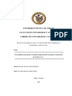 Universidad Técnica de Ambato Facultad de Contabilidad Y Auditoría Carrera de Contabilidad Y Auditoría