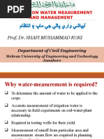 SWH-09 (2 Hors) - Methods of Water Measurement - Dr. SM Kori